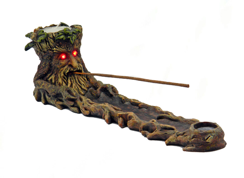 Green Man Incense Burner With Led Eyes
