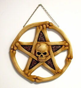 Skull With Pentagram Wall Plaque