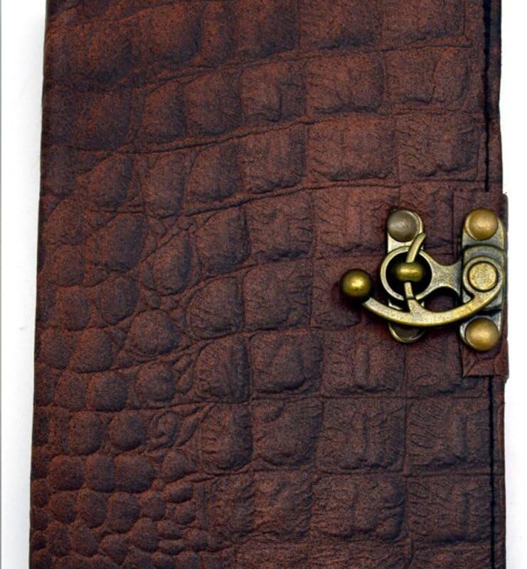 5 X 7 Brown Python Leather Journal"
