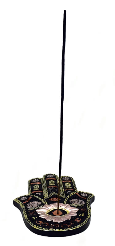 Gold Black Hamsa Hand Incense Burner