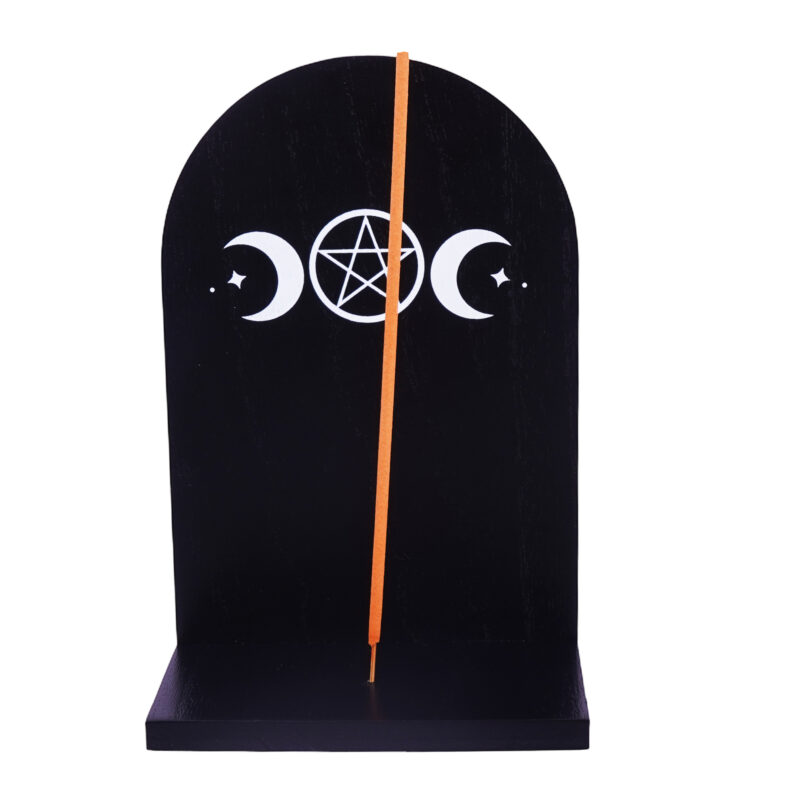 Wood Triple Moon Incense Burner