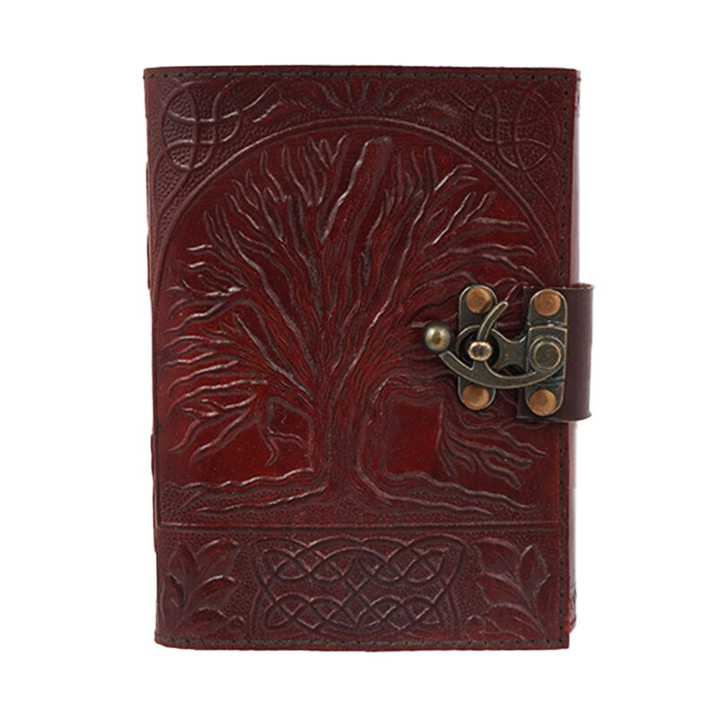 Tree Of Life Leather Journal  7 X 10 With Lock