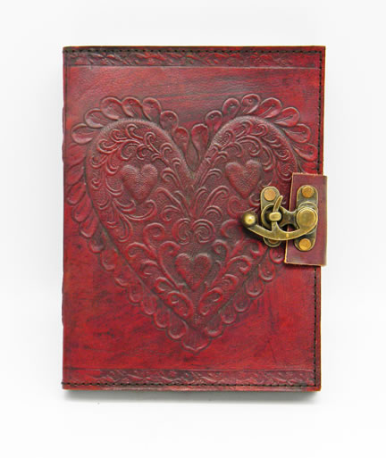 Celtic Heart Leather Journal 6 X 8 With Lock"