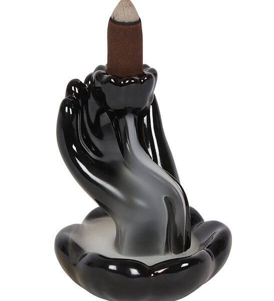 Hand Lotus Flower Ceramic Back Flow Incense Burner
