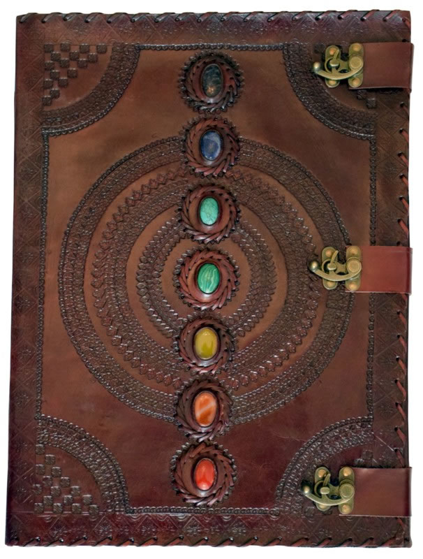 Huge Leather Embossed Journal    13.5 X 18 Inches With 180 Pages Of Handmade Paper And 3 Locks