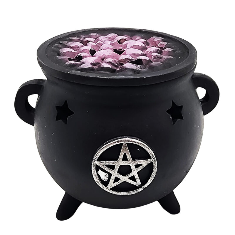 Cauldron With Pentagram Design Incense Burner