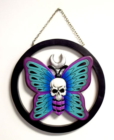 Hanging Skull On Butterfly