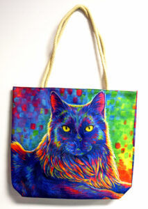 Psychedelic Cat Tote Bag