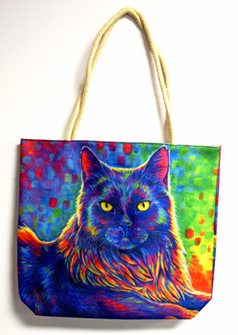 Psychedelic Cat Tote Bag