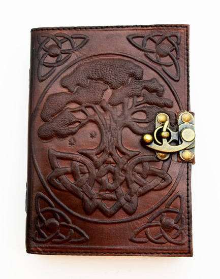 7 X 10 New Tree Of Life Leather Embossed Journall
