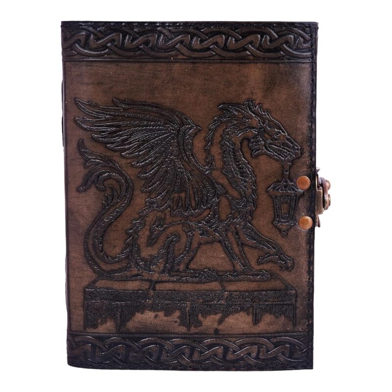 Dragon With Lantern Leather Embossed Journal