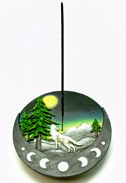 Round Wolf Incense Burner