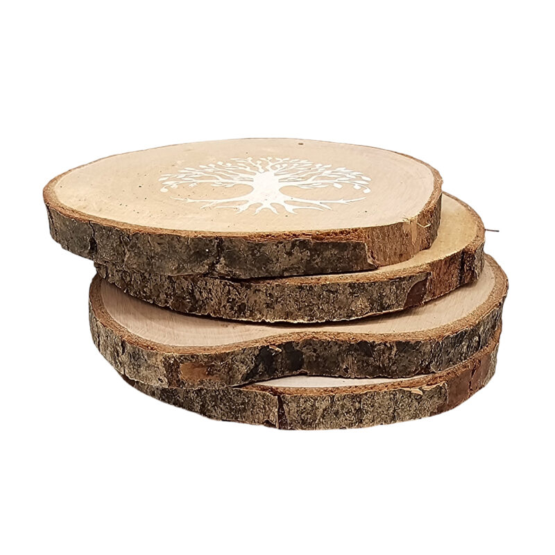 Set Of 4 Tree Of Life Wood Coasters