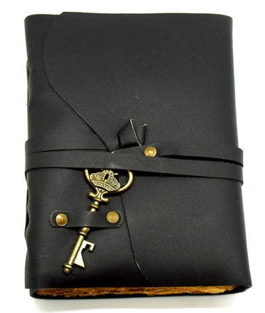 Soft Black Leather Journal With Key