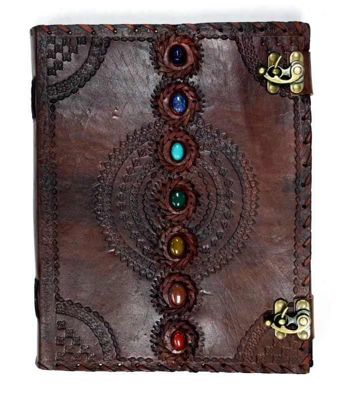 10 X 13 Chakra Leather Embossed Journal